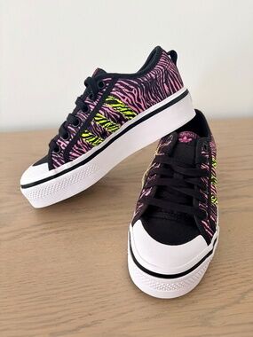Adidas, Nizza, Platform, Bliss Pink Zebra, Sneakers, Womens, Size 6.5, NEW, RARE